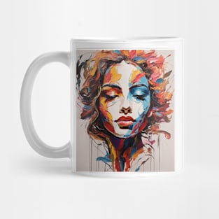 Girl's face pallet knives by oil painting Mug